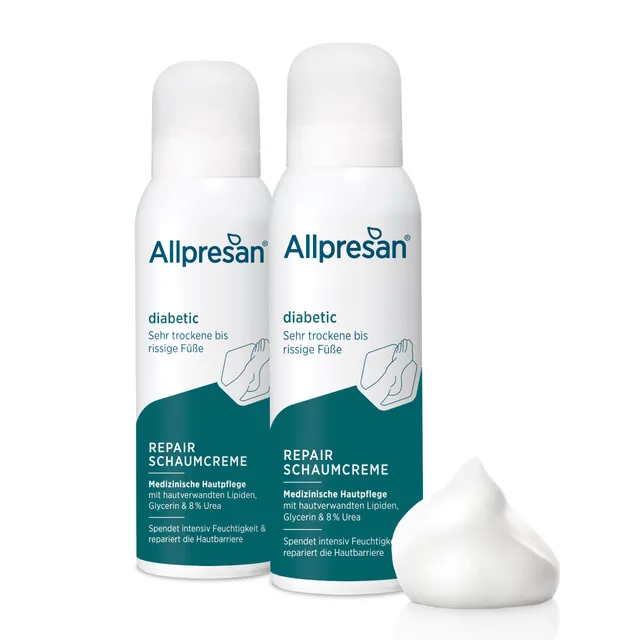 allpresan-diabetic-repair-schaum-creme-urea-2x125-ml-f-r-sehr-trockene-f-e image 1