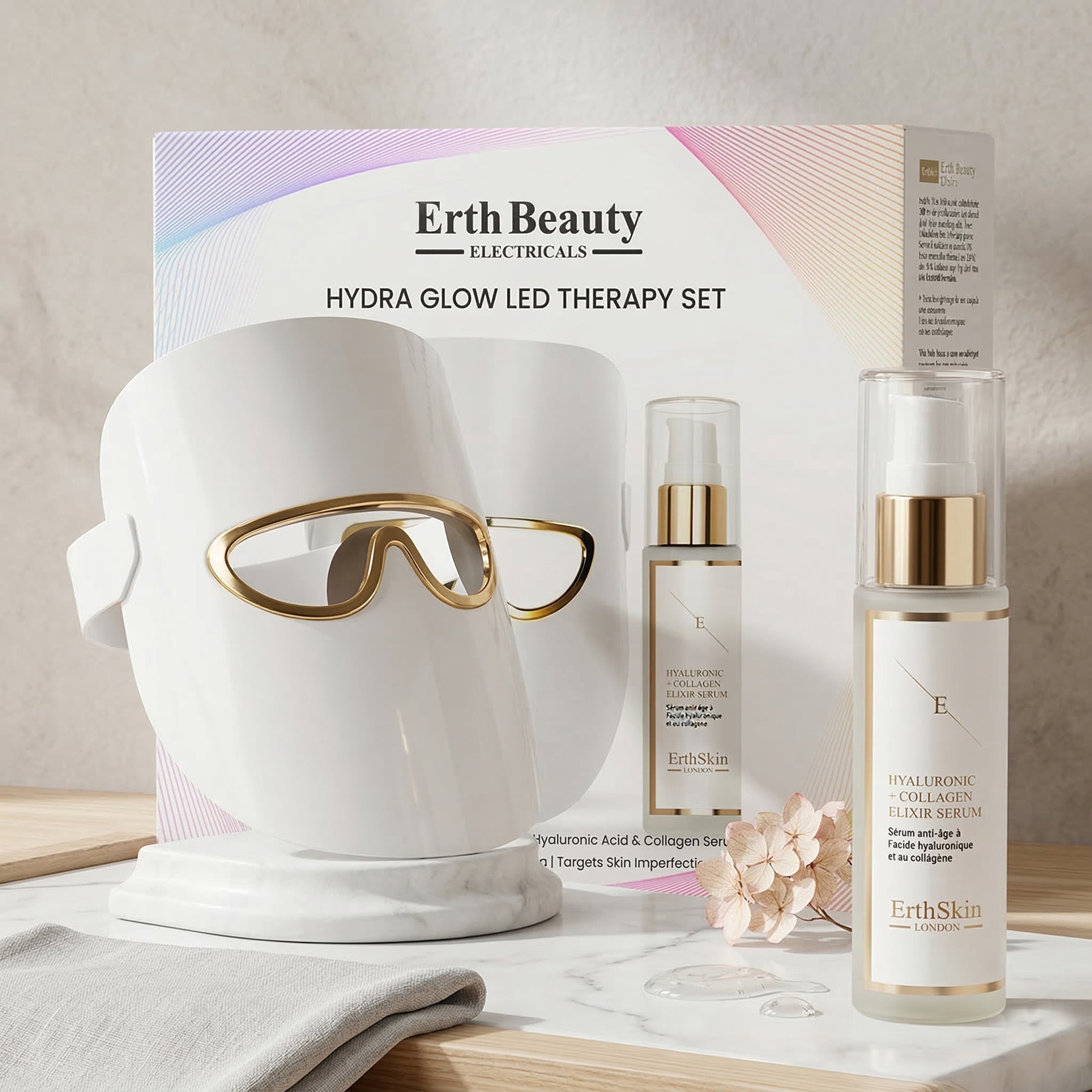 erth-skin-hydra-glow-led-therapy-maske-weiss-mit-ha-serum image 2