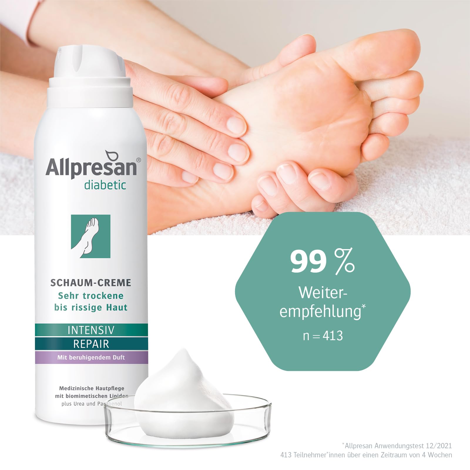 allpresan-diabetic-repair-schaum-creme-urea-2x125ml-rissige-f-e image 5