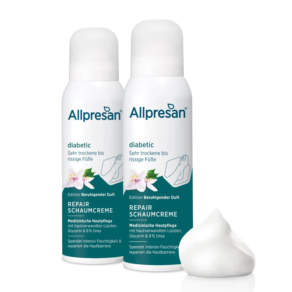 allpresan-diabetic-repair-schaum-creme-urea-2x125ml-rissige-f-e image 1