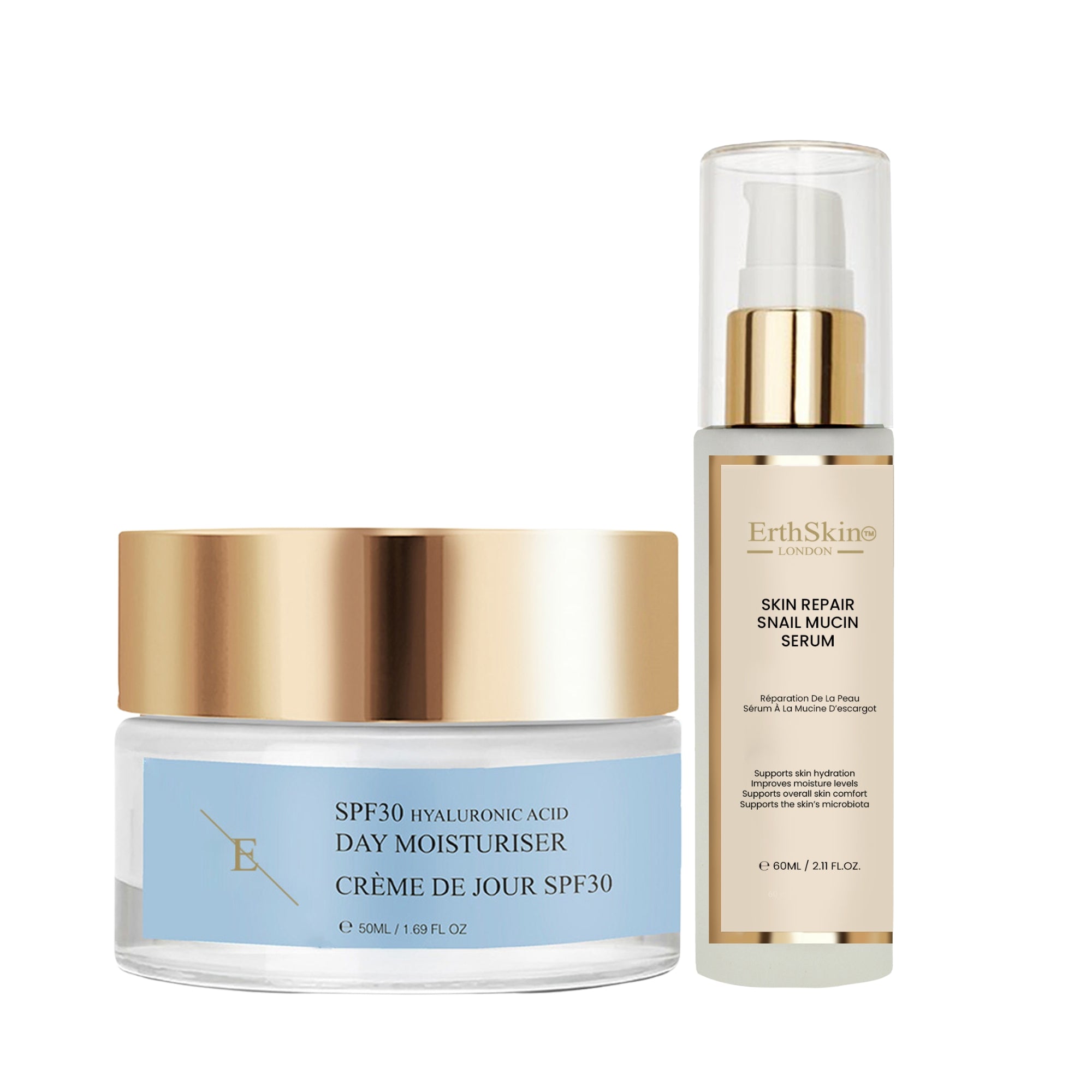 erth-skin-set-snail-serum-60ml-hyaluron-day-cream-50ml-lsf30 image 2