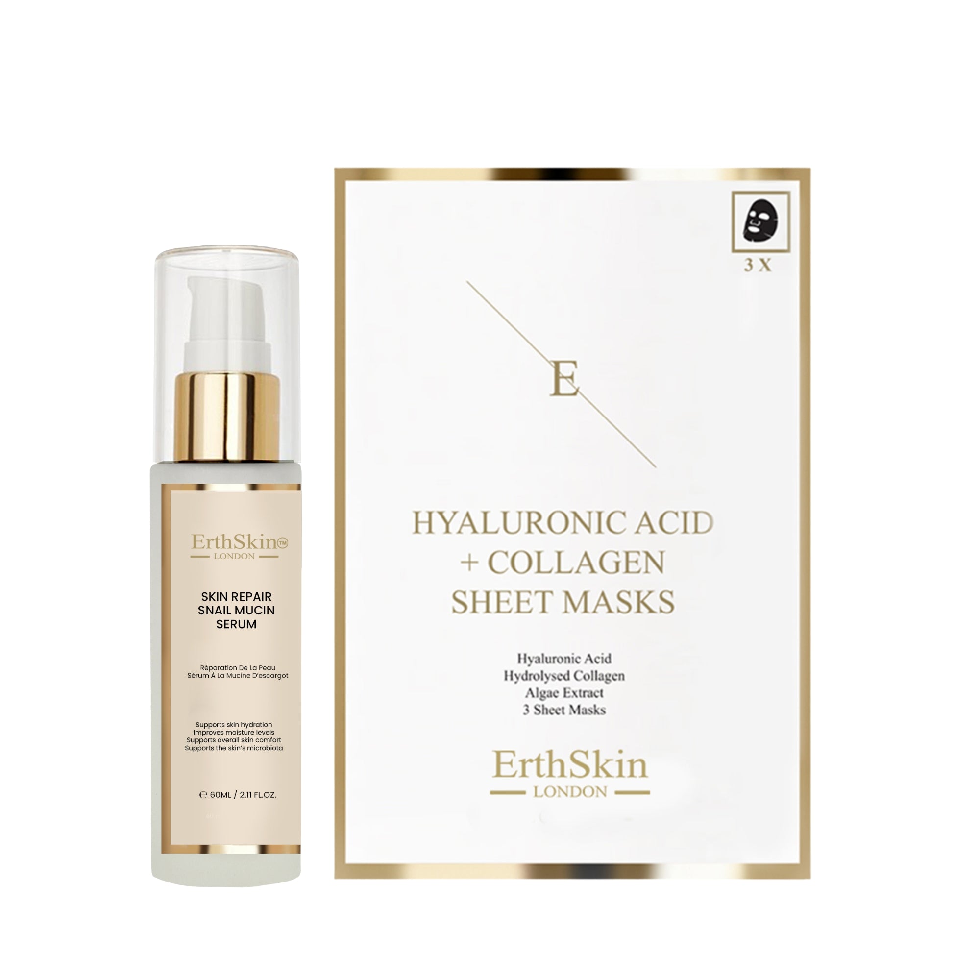erth-skin-gift-sets-snail-mucin-serum-60ml-mit-maske-3-stk image 2