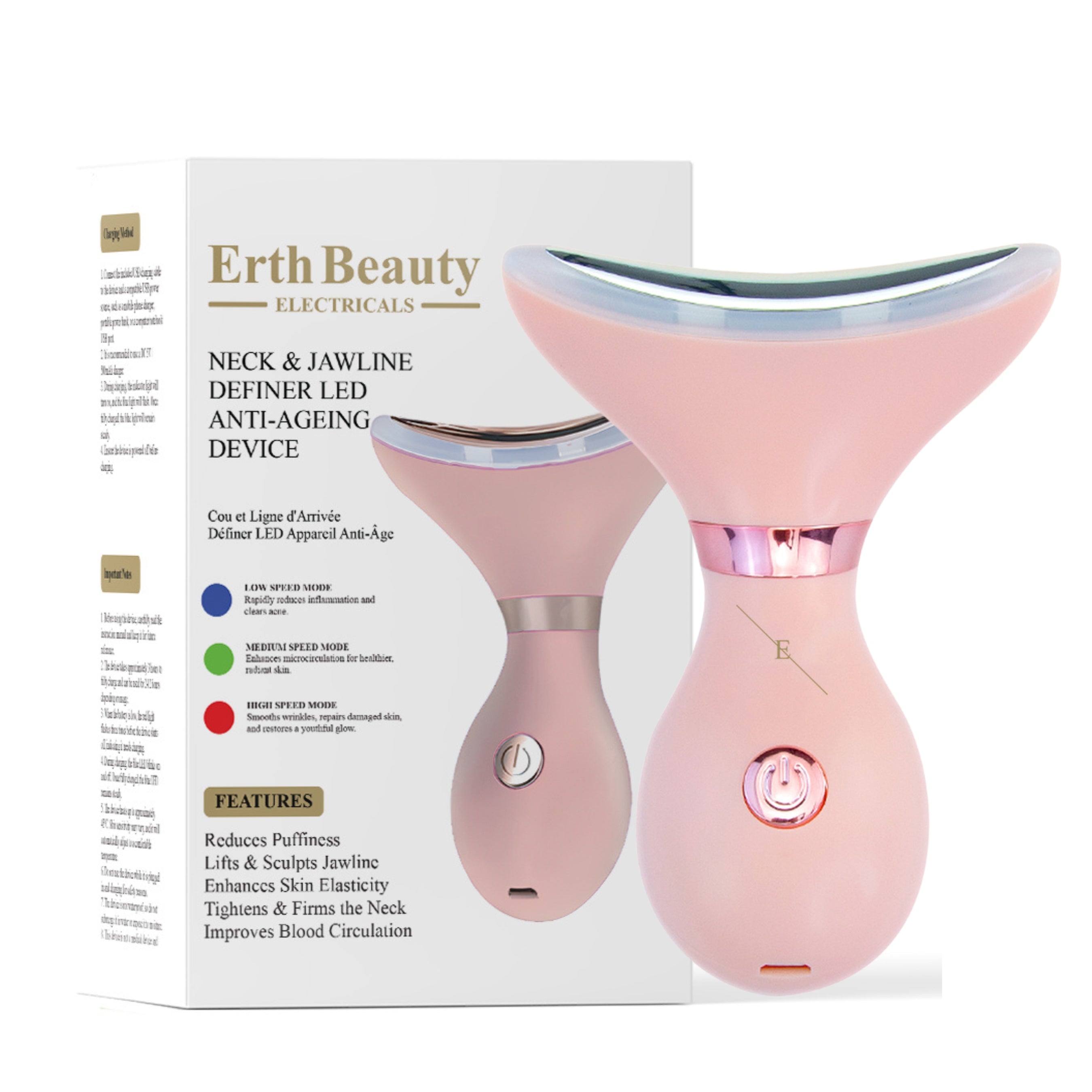 erth-skin-jawline-definer-led-ger-t-hals-rose-gold-anti-age image 1