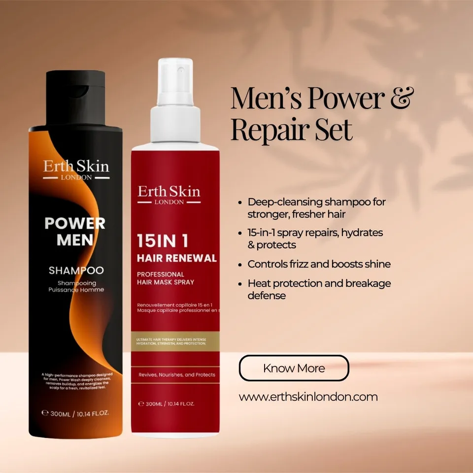 erth-skin-haircare-power-men-shampoo-15-in-1-spray-set-2x300ml image 1